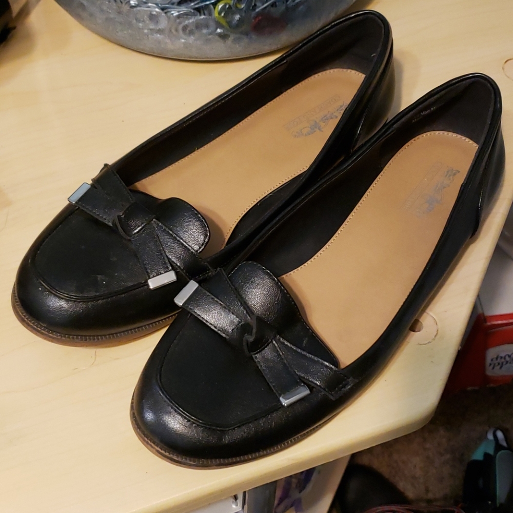 Coach and Four Black Loafer Style Flats